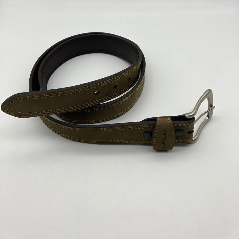 Carhartt Detroit WB 5507 Men’s Leather Belt SZ 38 Length 46”/44” Tan/Brown Color